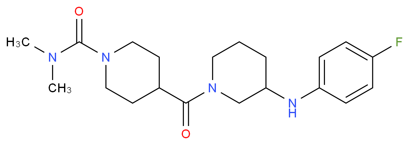 4-({3-[(4-fluorophenyl)amino]-1-piperidinyl}carbonyl)-N,N-dimethyl-1-piperidinecarboxamide_Molecular_structure_CAS_)