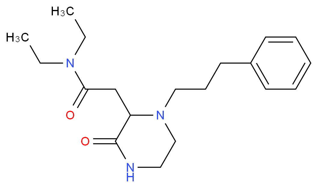 N,N-diethyl-2-[3-oxo-1-(3-phenylpropyl)-2-piperazinyl]acetamide_Molecular_structure_CAS_)