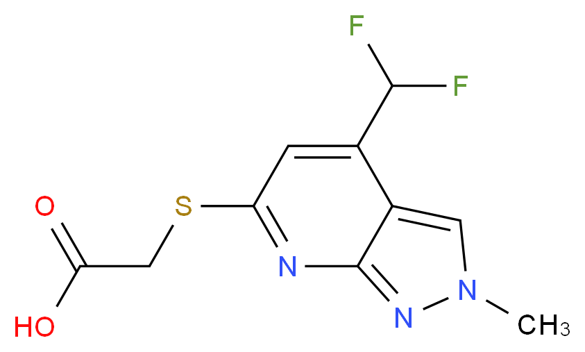 2-{[4-(difluoromethyl)-2-methyl-2H-pyrazolo[3,4-b]pyridin-6-yl]sulfanyl}acetic acid_Molecular_structure_CAS_)