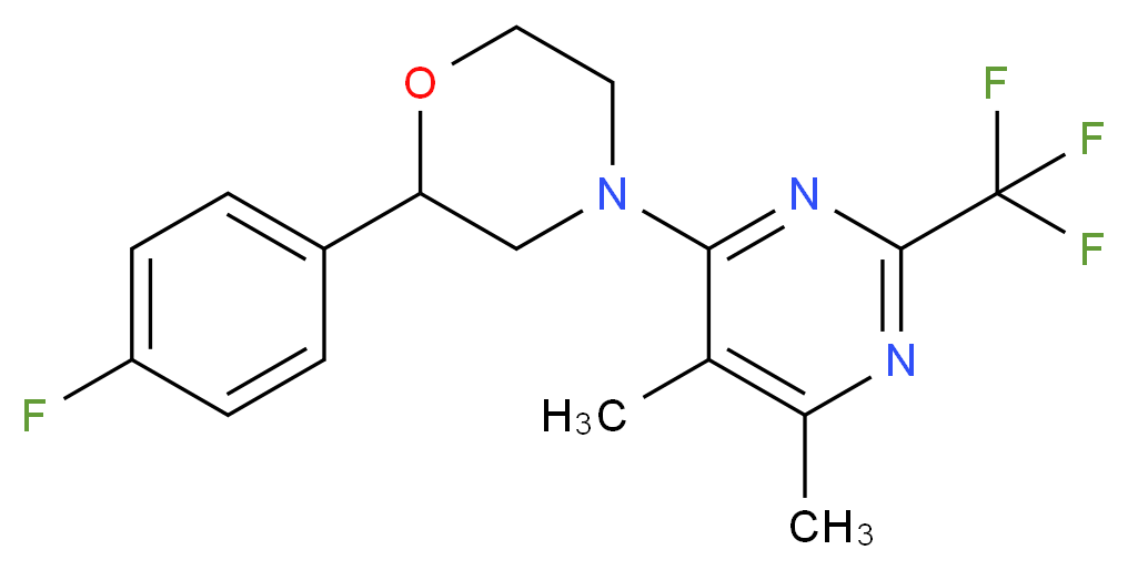 4-[5,6-dimethyl-2-(trifluoromethyl)pyrimidin-4-yl]-2-(4-fluorophenyl)morpholine_Molecular_structure_CAS_)