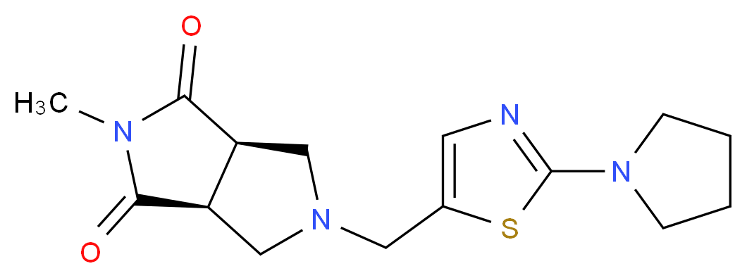 (3aR*,6aS*)-2-methyl-5-[(2-pyrrolidin-1-yl-1,3-thiazol-5-yl)methyl]tetrahydropyrrolo[3,4-c]pyrrole-1,3(2H,3aH)-dione_Molecular_structure_CAS_)