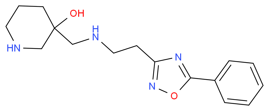 3-({[2-(5-phenyl-1,2,4-oxadiazol-3-yl)ethyl]amino}methyl)piperidin-3-ol_Molecular_structure_CAS_)