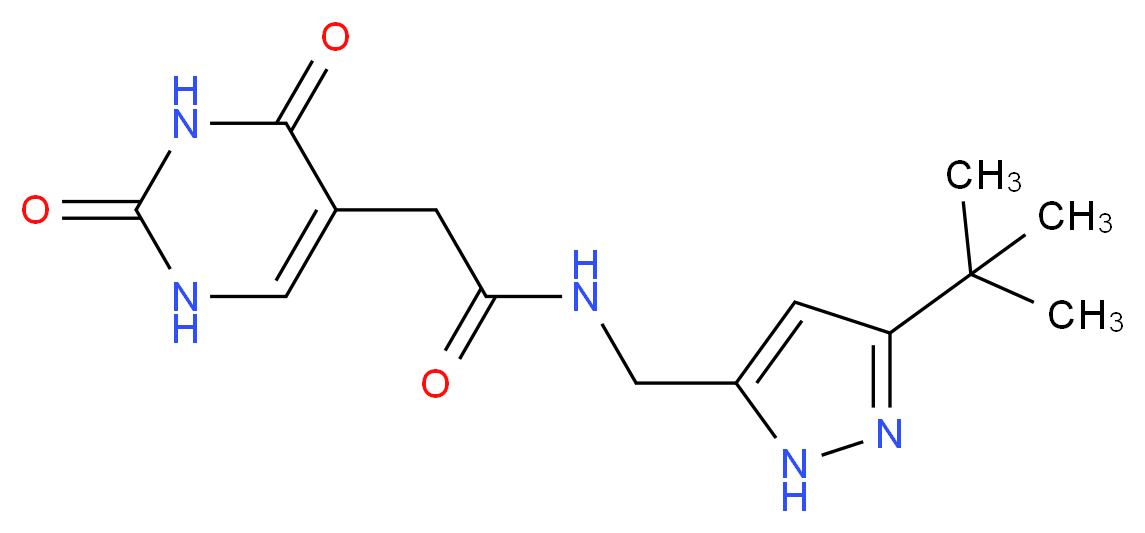 N-[(3-tert-butyl-1H-pyrazol-5-yl)methyl]-2-(2,4-dioxo-1,2,3,4-tetrahydropyrimidin-5-yl)acetamide_Molecular_structure_CAS_)