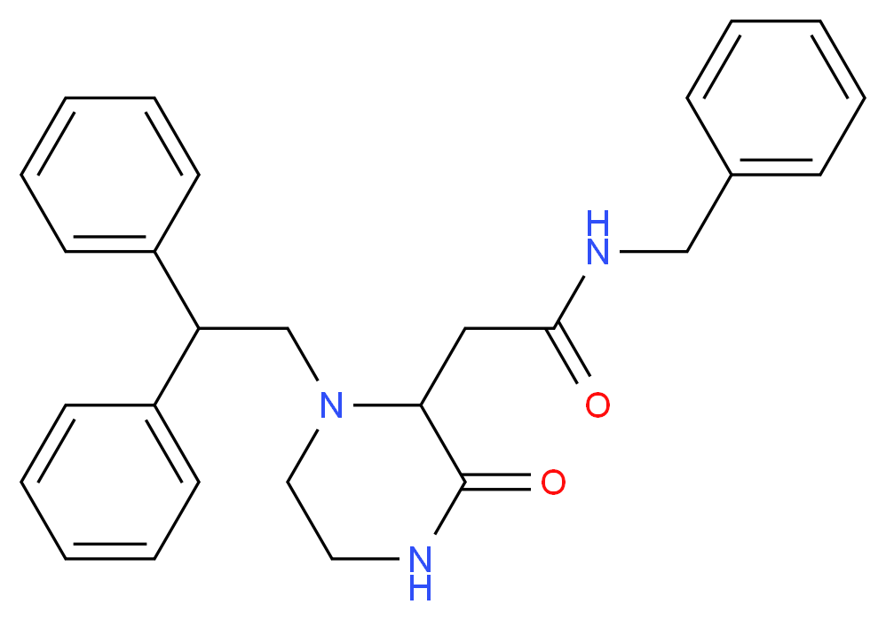 N-benzyl-2-[1-(2,2-diphenylethyl)-3-oxo-2-piperazinyl]acetamide_Molecular_structure_CAS_)