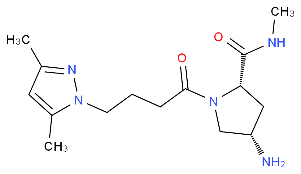 (4S)-4-amino-1-[4-(3,5-dimethyl-1H-pyrazol-1-yl)butanoyl]-N-methyl-L-prolinamide_Molecular_structure_CAS_)