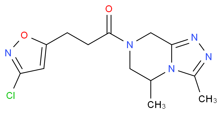 7-[3-(3-chloroisoxazol-5-yl)propanoyl]-3,5-dimethyl-5,6,7,8-tetrahydro[1,2,4]triazolo[4,3-a]pyrazine_Molecular_structure_CAS_)