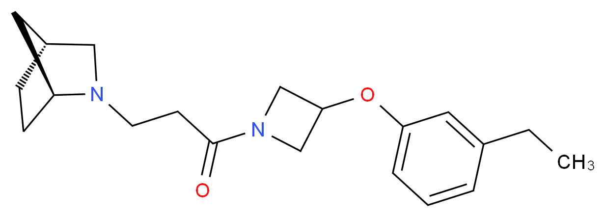(1S*,4R*)-2-{3-[3-(3-ethylphenoxy)-1-azetidinyl]-3-oxopropyl}-2-azabicyclo[2.2.1]heptane_Molecular_structure_CAS_)