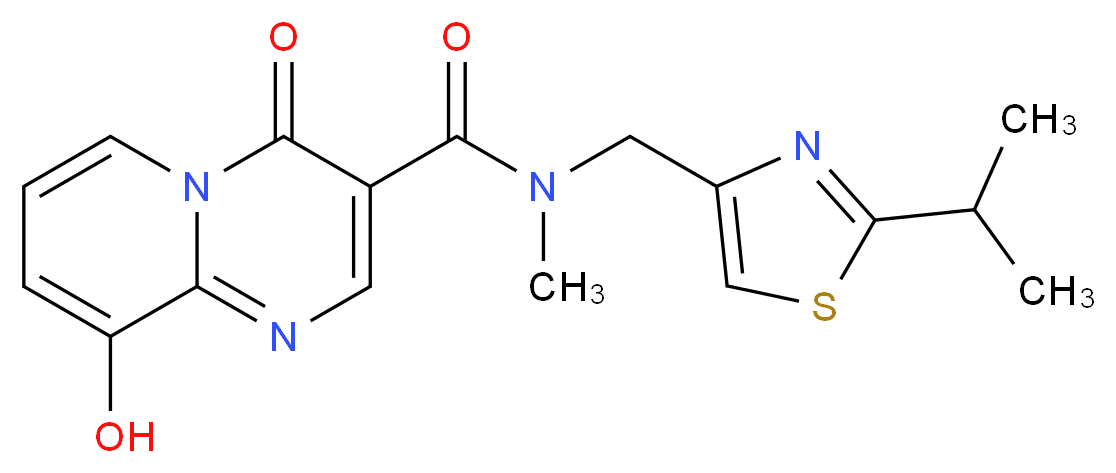 9-hydroxy-N-[(2-isopropyl-1,3-thiazol-4-yl)methyl]-N-methyl-4-oxo-4H-pyrido[1,2-a]pyrimidine-3-carboxamide_Molecular_structure_CAS_)