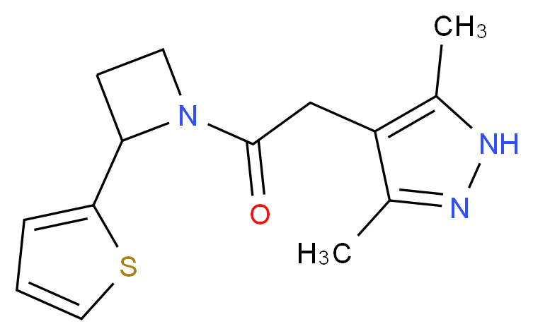 3,5-dimethyl-4-{2-oxo-2-[2-(2-thienyl)azetidin-1-yl]ethyl}-1H-pyrazole_Molecular_structure_CAS_)