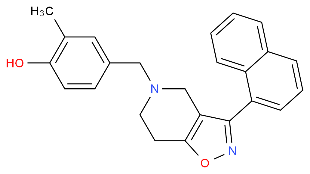2-methyl-4-{[3-(1-naphthyl)-6,7-dihydroisoxazolo[4,5-c]pyridin-5(4H)-yl]methyl}phenol_Molecular_structure_CAS_)