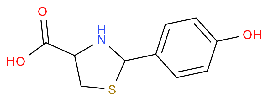 2-(4-Hydroxy-phenyl)-thiazolidine-4-carboxylic acid_Molecular_structure_CAS_69588-11-0)