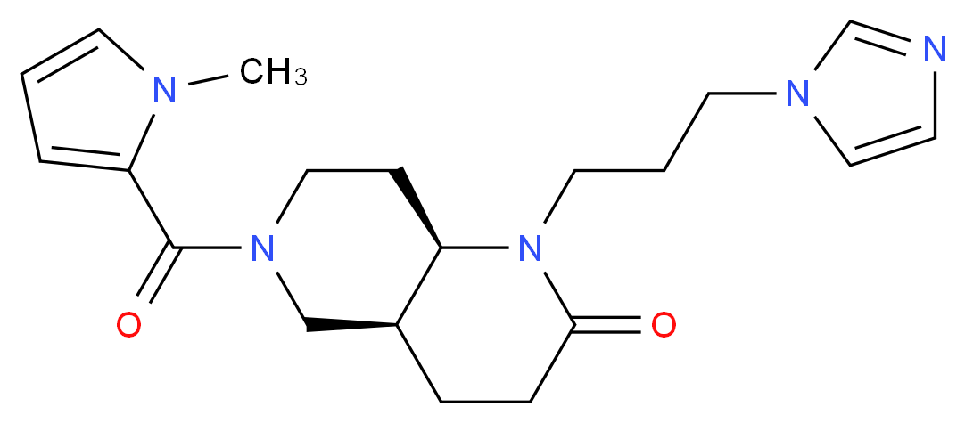 (4aS*,8aR*)-1-[3-(1H-imidazol-1-yl)propyl]-6-[(1-methyl-1H-pyrrol-2-yl)carbonyl]octahydro-1,6-naphthyridin-2(1H)-one_Molecular_structure_CAS_)