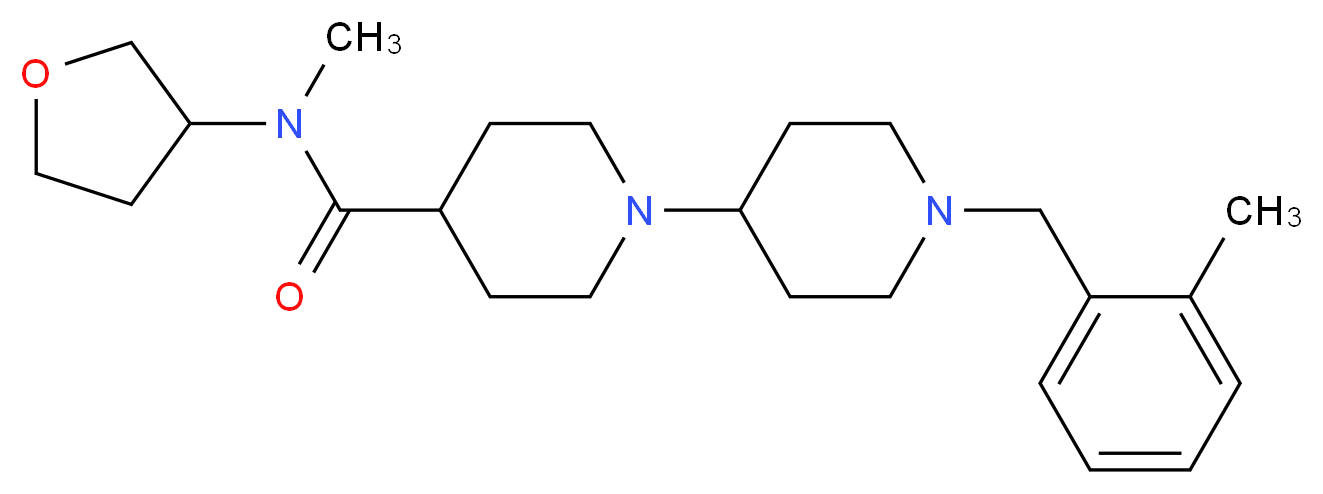 N-methyl-1'-(2-methylbenzyl)-N-(tetrahydro-3-furanyl)-1,4'-bipiperidine-4-carboxamide_Molecular_structure_CAS_)