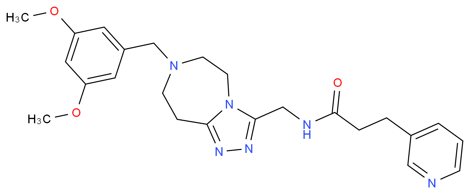 N-{[7-(3,5-dimethoxybenzyl)-6,7,8,9-tetrahydro-5H-[1,2,4]triazolo[4,3-d][1,4]diazepin-3-yl]methyl}-3-(3-pyridinyl)propanamide_Molecular_structure_CAS_)