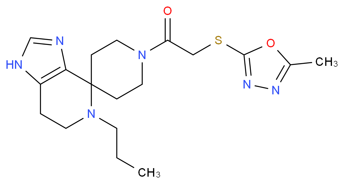 1'-{[(5-methyl-1,3,4-oxadiazol-2-yl)thio]acetyl}-5-propyl-1,5,6,7-tetrahydrospiro[imidazo[4,5-c]pyridine-4,4'-piperidine]_Molecular_structure_CAS_)
