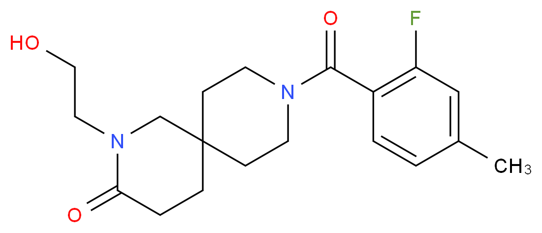 9-(2-fluoro-4-methylbenzoyl)-2-(2-hydroxyethyl)-2,9-diazaspiro[5.5]undecan-3-one_Molecular_structure_CAS_)