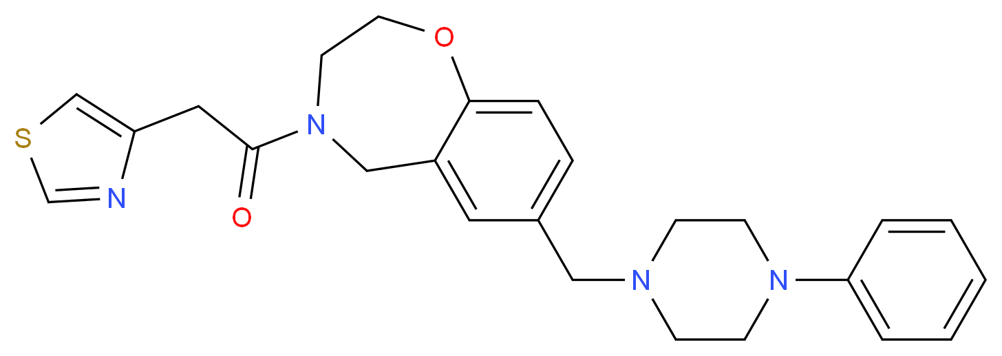7-[(4-phenyl-1-piperazinyl)methyl]-4-(1,3-thiazol-4-ylacetyl)-2,3,4,5-tetrahydro-1,4-benzoxazepine_Molecular_structure_CAS_)