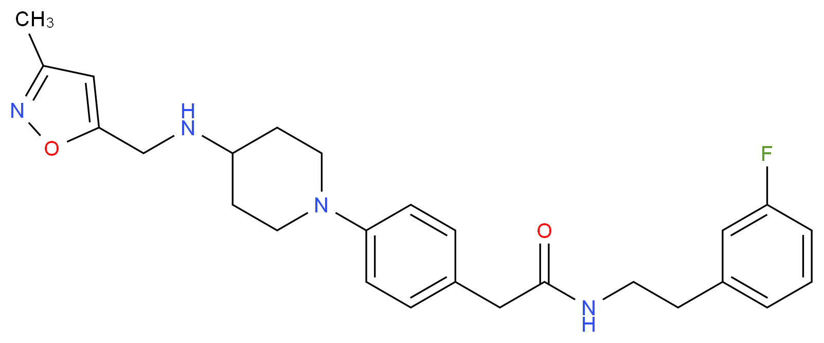 N-[2-(3-fluorophenyl)ethyl]-2-[4-(4-{[(3-methyl-5-isoxazolyl)methyl]amino}-1-piperidinyl)phenyl]acetamide_Molecular_structure_CAS_)