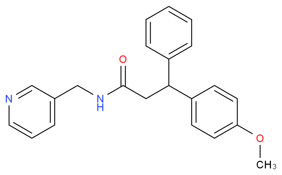 3-(4-methoxyphenyl)-3-phenyl-N-(3-pyridinylmethyl)propanamide_Molecular_structure_CAS_)