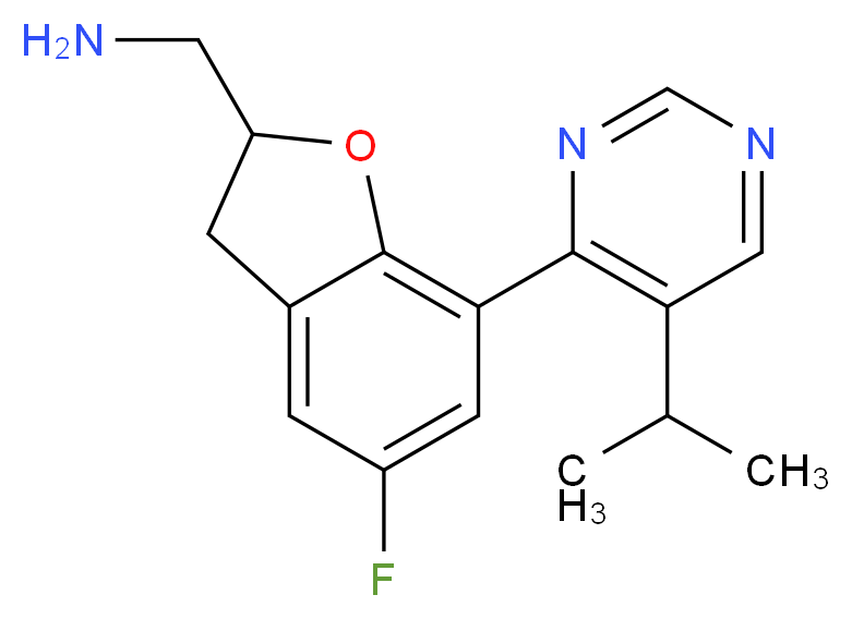 1-[5-fluoro-7-(5-isopropylpyrimidin-4-yl)-2,3-dihydro-1-benzofuran-2-yl]methanamine_Molecular_structure_CAS_)