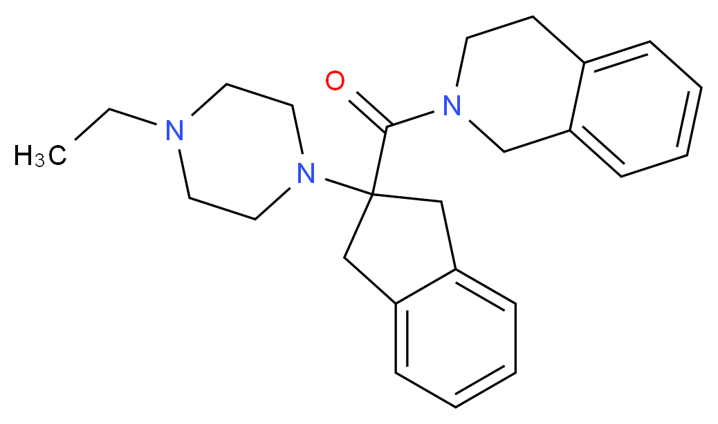 2-{[2-(4-ethyl-1-piperazinyl)-2,3-dihydro-1H-inden-2-yl]carbonyl}-1,2,3,4-tetrahydroisoquinoline_Molecular_structure_CAS_)