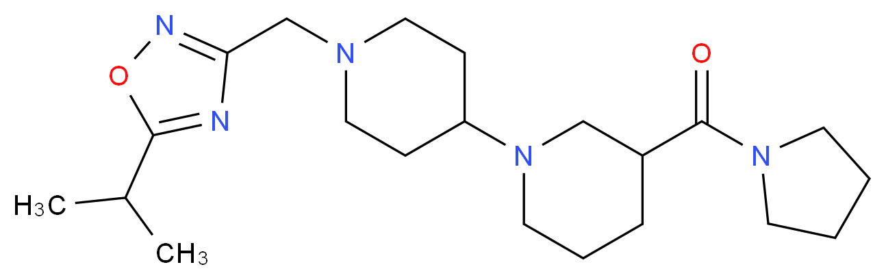 1'-[(5-isopropyl-1,2,4-oxadiazol-3-yl)methyl]-3-(pyrrolidin-1-ylcarbonyl)-1,4'-bipiperidine_Molecular_structure_CAS_)
