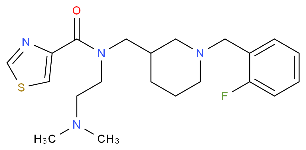 N-[2-(dimethylamino)ethyl]-N-{[1-(2-fluorobenzyl)-3-piperidinyl]methyl}-1,3-thiazole-4-carboxamide_Molecular_structure_CAS_)