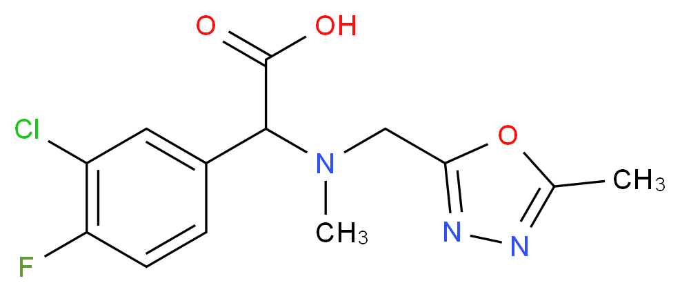 (3-chloro-4-fluorophenyl){methyl[(5-methyl-1,3,4-oxadiazol-2-yl)methyl]amino}acetic acid_Molecular_structure_CAS_)