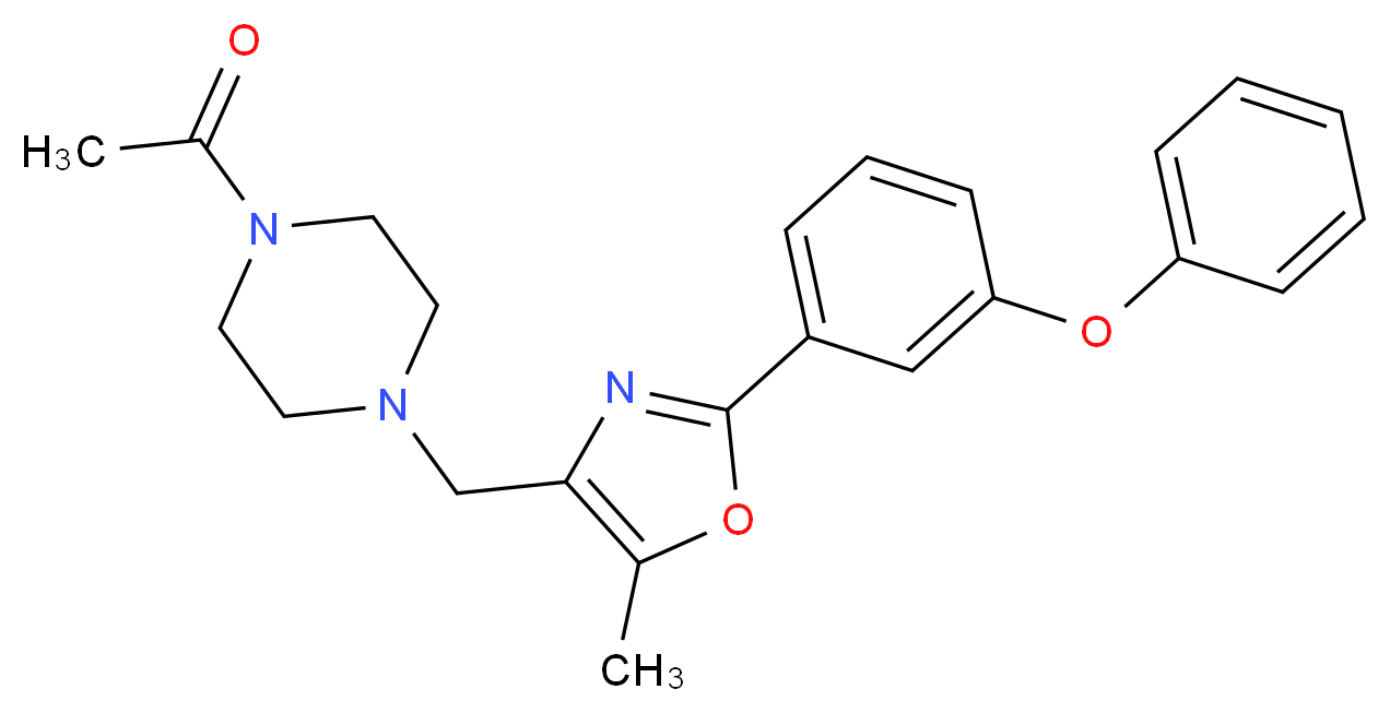 1-acetyl-4-{[5-methyl-2-(3-phenoxyphenyl)-1,3-oxazol-4-yl]methyl}piperazine_Molecular_structure_CAS_)