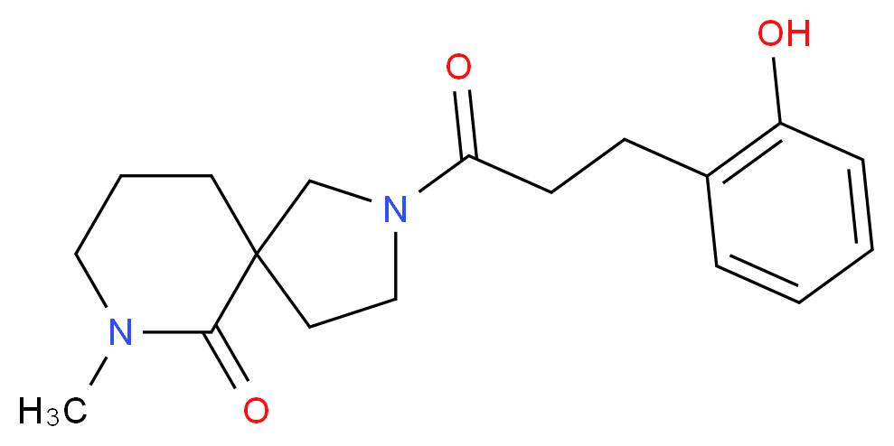 2-[3-(2-hydroxyphenyl)propanoyl]-7-methyl-2,7-diazaspiro[4.5]decan-6-one_Molecular_structure_CAS_)