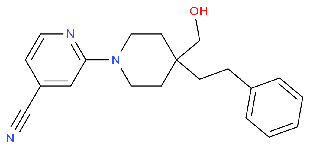 2-[4-(hydroxymethyl)-4-(2-phenylethyl)piperidin-1-yl]isonicotinonitrile_Molecular_structure_CAS_)