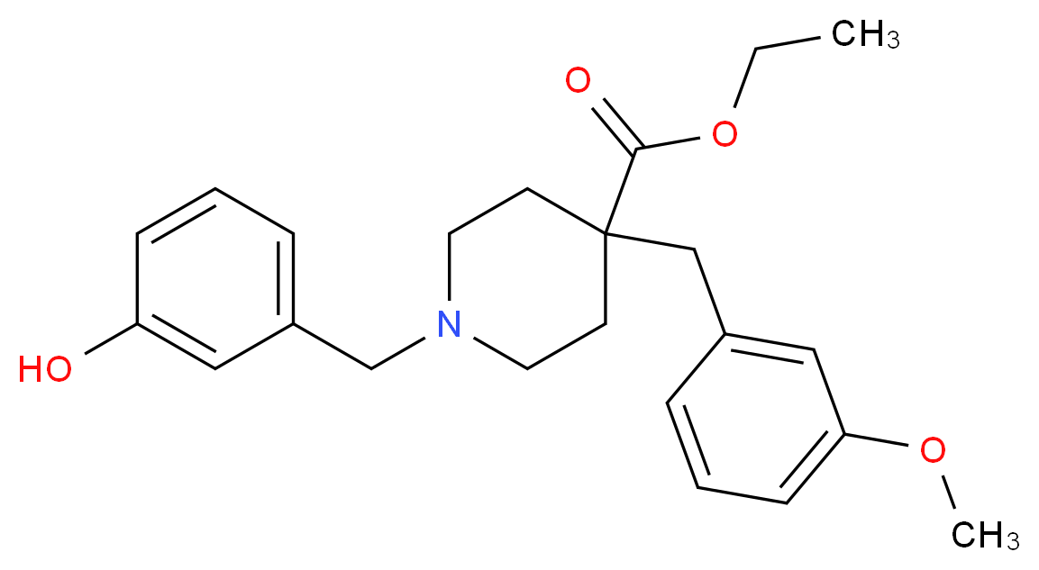 ethyl 1-(3-hydroxybenzyl)-4-(3-methoxybenzyl)-4-piperidinecarboxylate_Molecular_structure_CAS_)