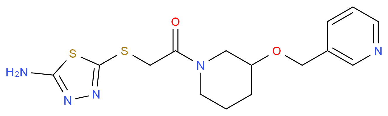 5-({2-oxo-2-[3-(pyridin-3-ylmethoxy)piperidin-1-yl]ethyl}thio)-1,3,4-thiadiazol-2-amine_Molecular_structure_CAS_)