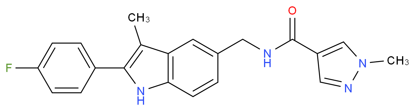 N-{[2-(4-fluorophenyl)-3-methyl-1H-indol-5-yl]methyl}-1-methyl-1H-pyrazole-4-carboxamide_Molecular_structure_CAS_)