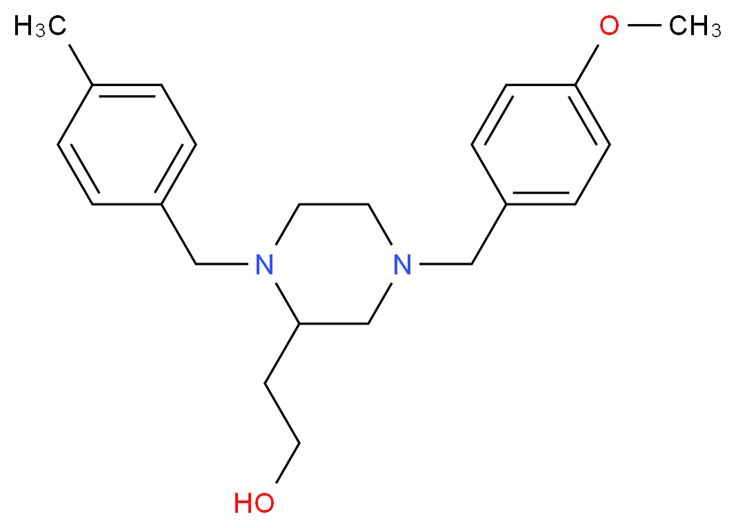 2-[4-(4-methoxybenzyl)-1-(4-methylbenzyl)-2-piperazinyl]ethanol_Molecular_structure_CAS_)