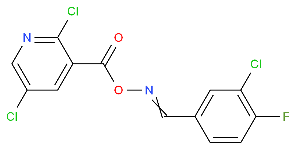 2,5-dichloro-3-[({[(3-chloro-4-fluorophenyl)methylene]amino}oxy)carbonyl]pyridine_Molecular_structure_CAS_)