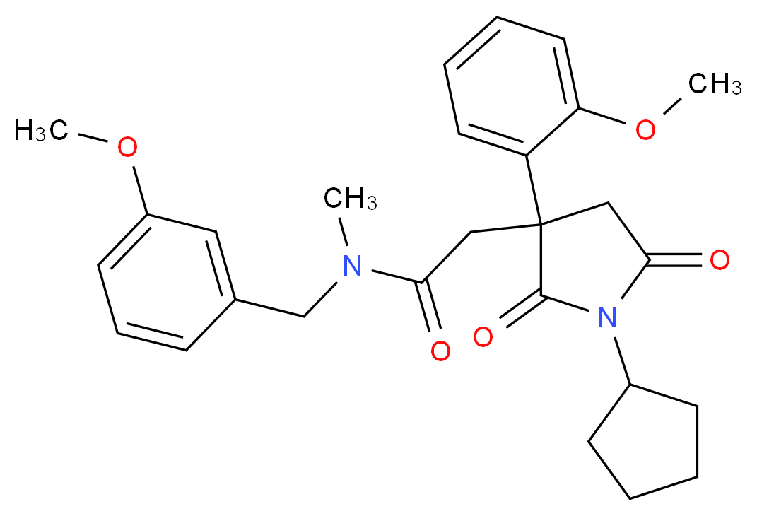2-[1-cyclopentyl-3-(2-methoxyphenyl)-2,5-dioxo-3-pyrrolidinyl]-N-(3-methoxybenzyl)-N-methylacetamide_Molecular_structure_CAS_)