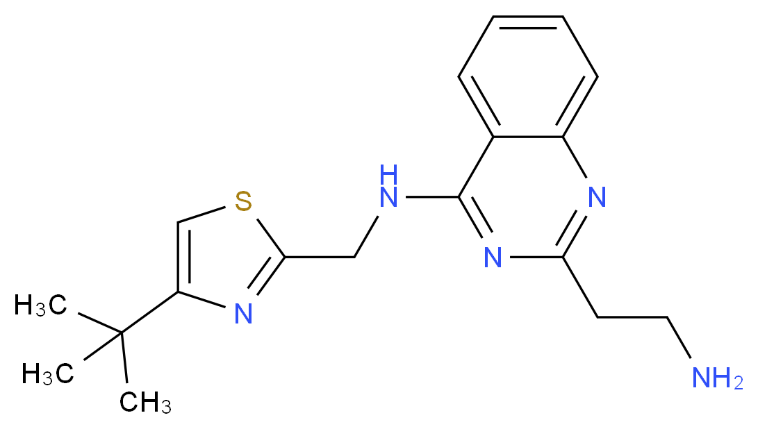 2-(2-aminoethyl)-N-[(4-tert-butyl-1,3-thiazol-2-yl)methyl]quinazolin-4-amine_Molecular_structure_CAS_)