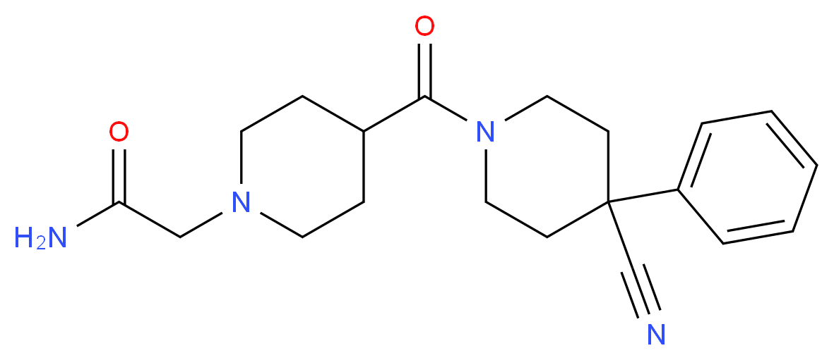 2-{4-[(4-cyano-4-phenylpiperidin-1-yl)carbonyl]piperidin-1-yl}acetamide_Molecular_structure_CAS_)