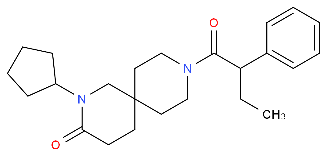 2-cyclopentyl-9-(2-phenylbutanoyl)-2,9-diazaspiro[5.5]undecan-3-one_Molecular_structure_CAS_)