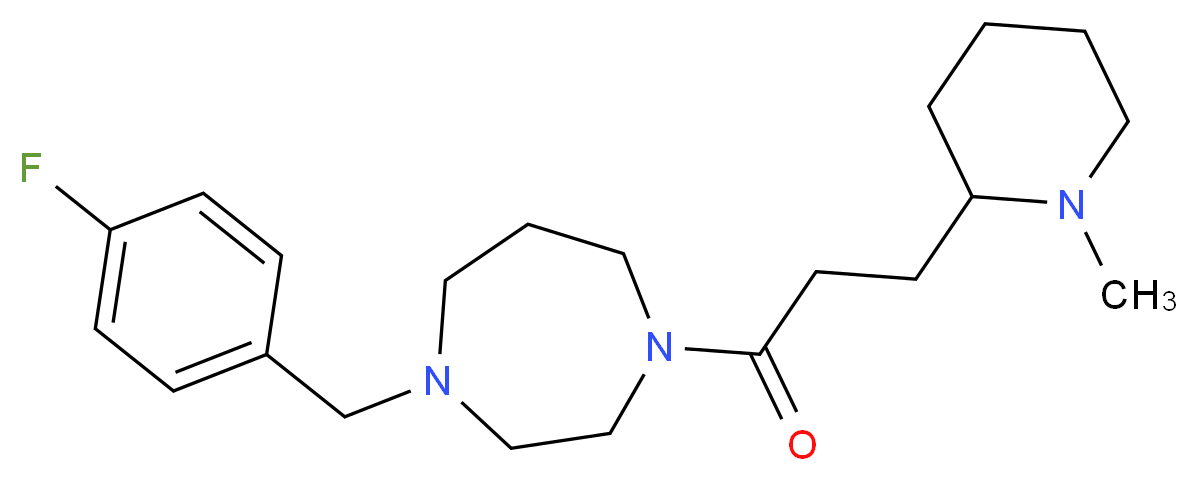 1-(4-fluorobenzyl)-4-[3-(1-methyl-2-piperidinyl)propanoyl]-1,4-diazepane_Molecular_structure_CAS_)