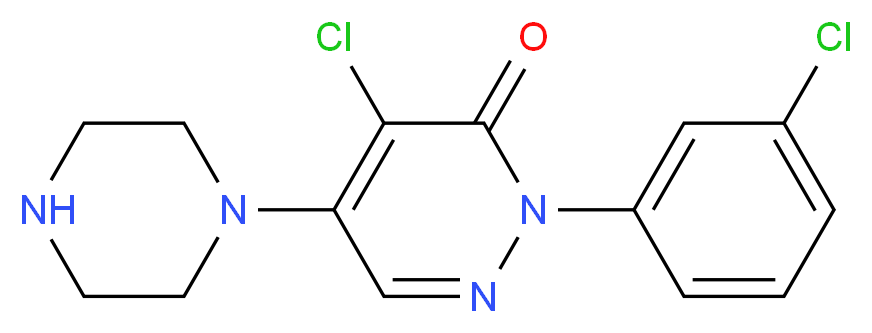 4-Chloro-2-(3-chlorophenyl)-5-piperazino-3(2H)-pyridazinone_Molecular_structure_CAS_)