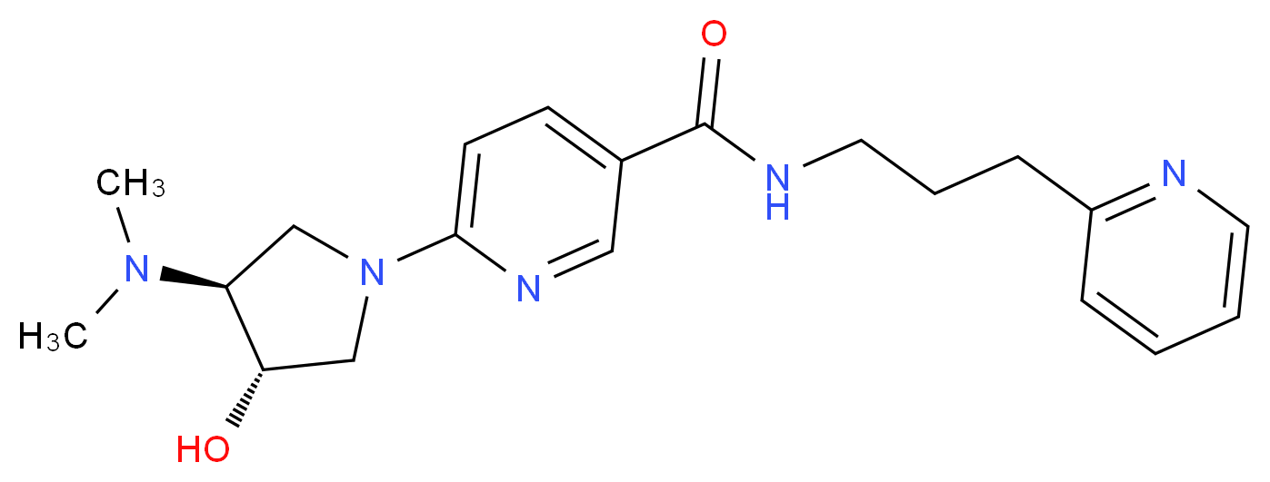6-[(3S*,4S*)-3-(dimethylamino)-4-hydroxypyrrolidin-1-yl]-N-(3-pyridin-2-ylpropyl)nicotinamide_Molecular_structure_CAS_)