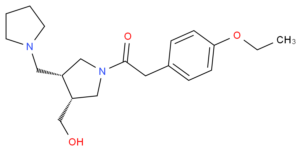 [(3R*,4R*)-1-[(4-ethoxyphenyl)acetyl]-4-(pyrrolidin-1-ylmethyl)pyrrolidin-3-yl]methanol_Molecular_structure_CAS_)