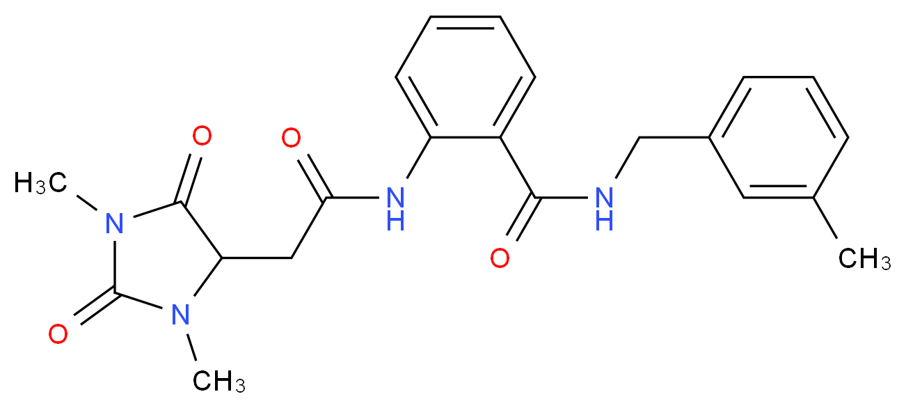 2-{[(1,3-dimethyl-2,5-dioxoimidazolidin-4-yl)acetyl]amino}-N-(3-methylbenzyl)benzamide_Molecular_structure_CAS_)