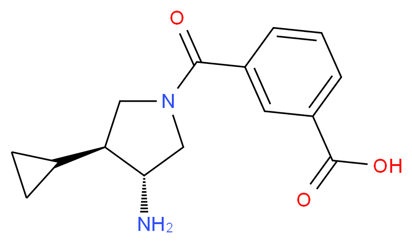 3-{[(3R*,4S*)-3-amino-4-cyclopropylpyrrolidin-1-yl]carbonyl}benzoic acid_Molecular_structure_CAS_)