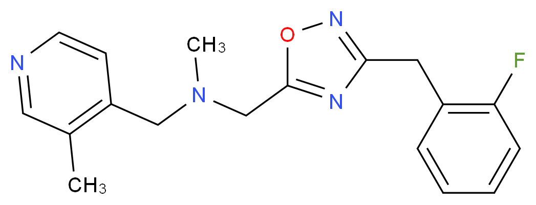 1-[3-(2-fluorobenzyl)-1,2,4-oxadiazol-5-yl]-N-methyl-N-[(3-methyl-4-pyridinyl)methyl]methanamine_Molecular_structure_CAS_)