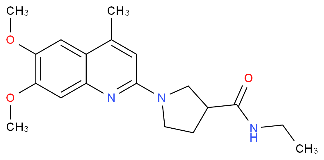 1-(6,7-dimethoxy-4-methylquinolin-2-yl)-N-ethylpyrrolidine-3-carboxamide_Molecular_structure_CAS_)