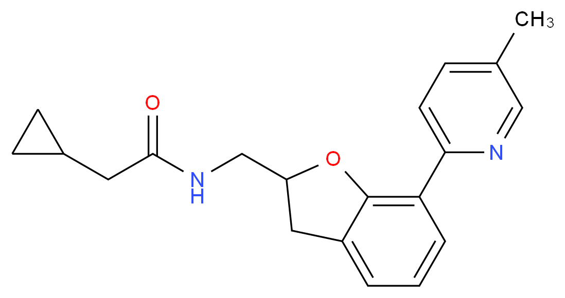 2-cyclopropyl-N-{[7-(5-methyl-2-pyridinyl)-2,3-dihydro-1-benzofuran-2-yl]methyl}acetamide_Molecular_structure_CAS_)