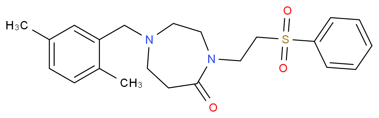 1-(2,5-dimethylbenzyl)-4-[2-(phenylsulfonyl)ethyl]-1,4-diazepan-5-one_Molecular_structure_CAS_)